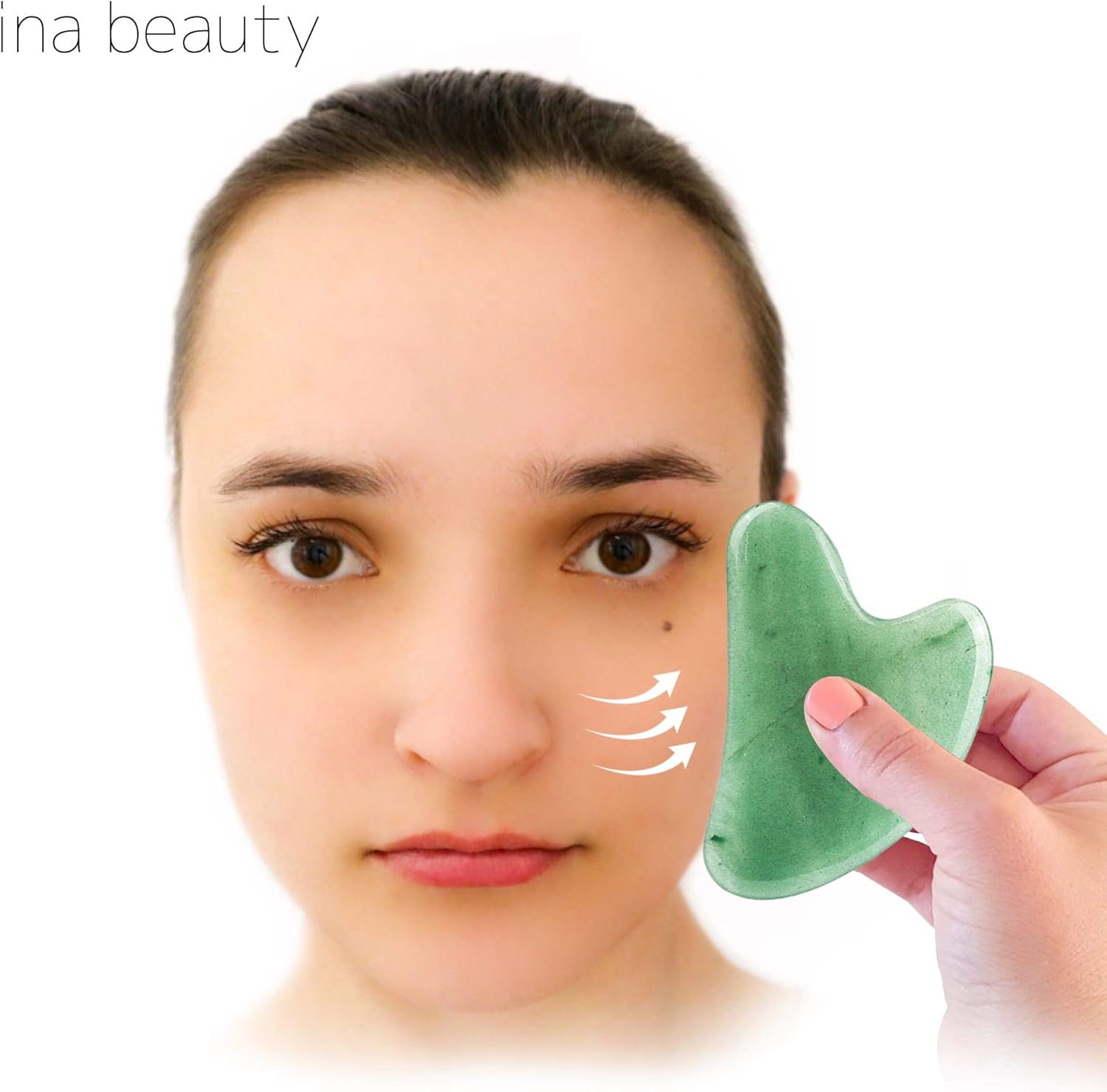 Large Gua Sha Heart by ina beauty - Natural Jade Stone for Face to Lift, Decrease Puffiness and Tighten: Electronics