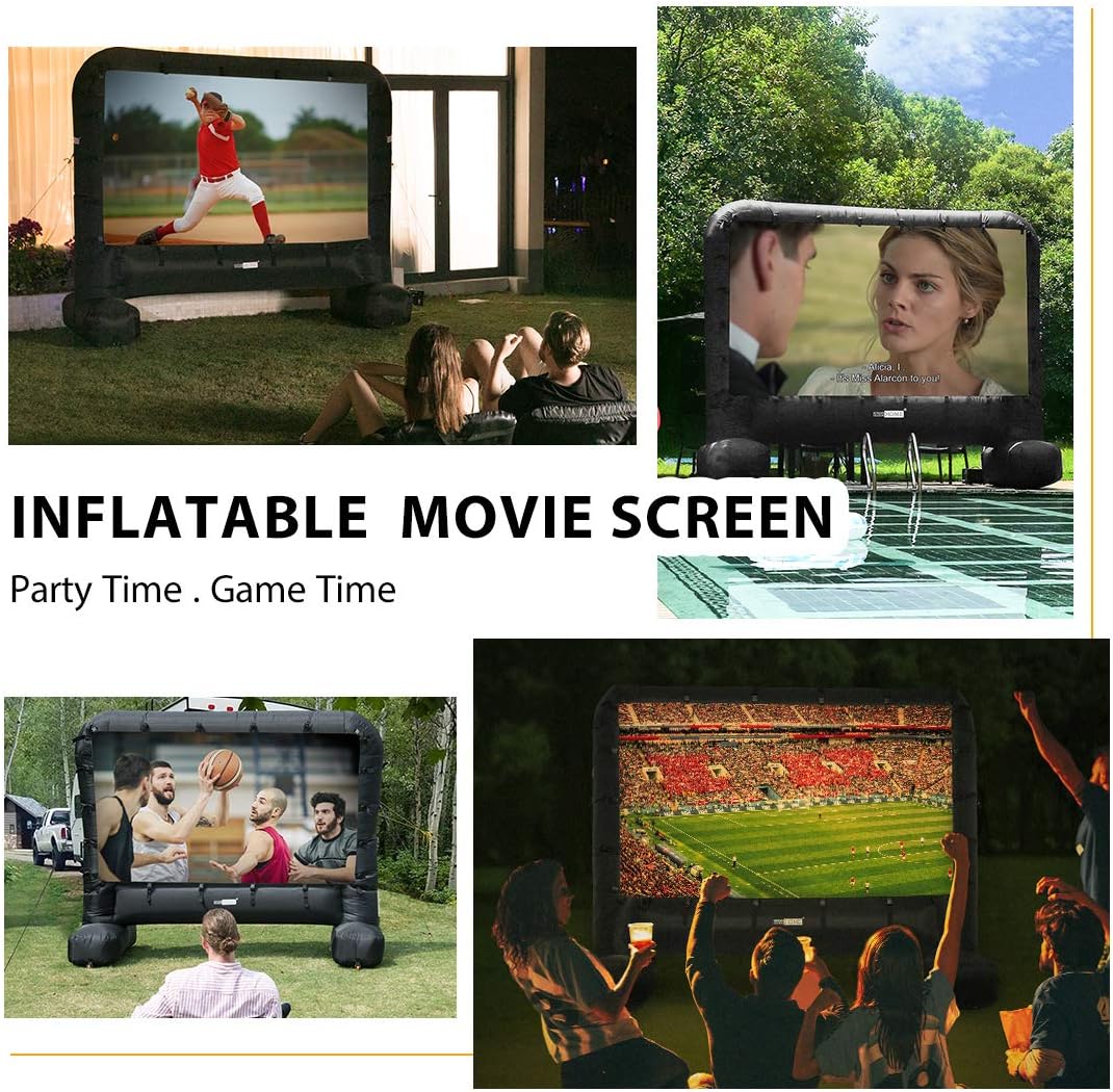 VIVOHOME 14 Feet Indoor and Outdoor Inflatable Blow up Mega Movie Projector Screen with Carry Bag for Front Projection: Office Products
