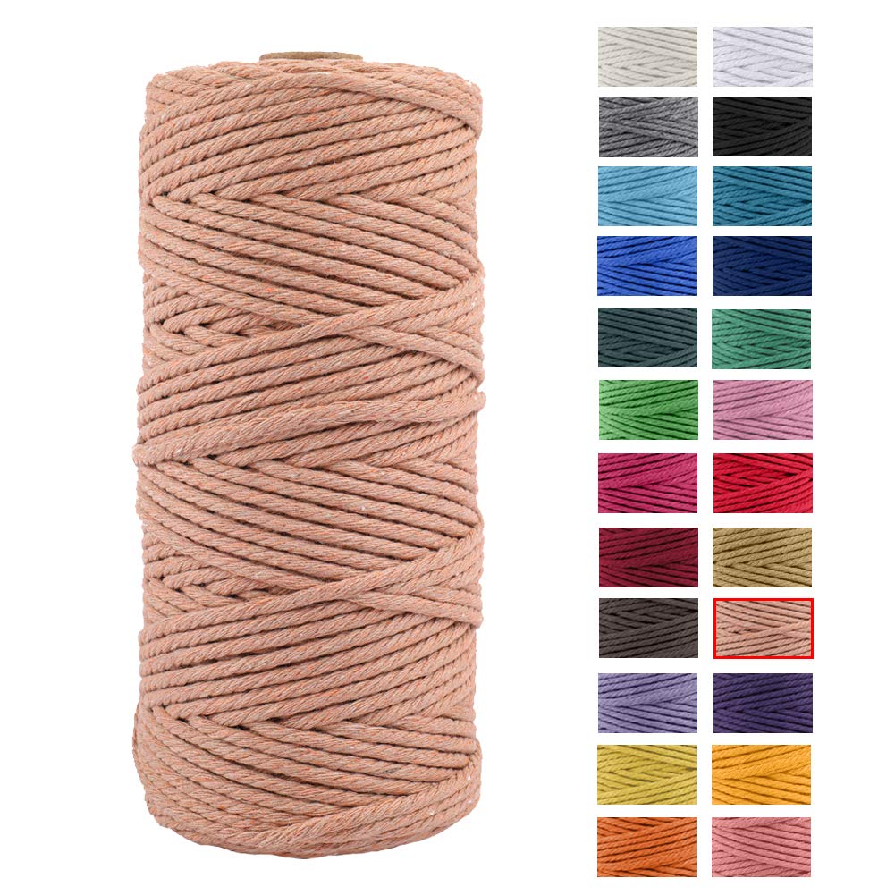 Macrame Rope, Thick Natural Cotton Thread JeogYong 4 Ply Macrame Rope for Wall Hangers, Hangers, DIY, Home Decorations, Gift Wrapping 3 mm x 109 Yards (Brick Red) — image 1