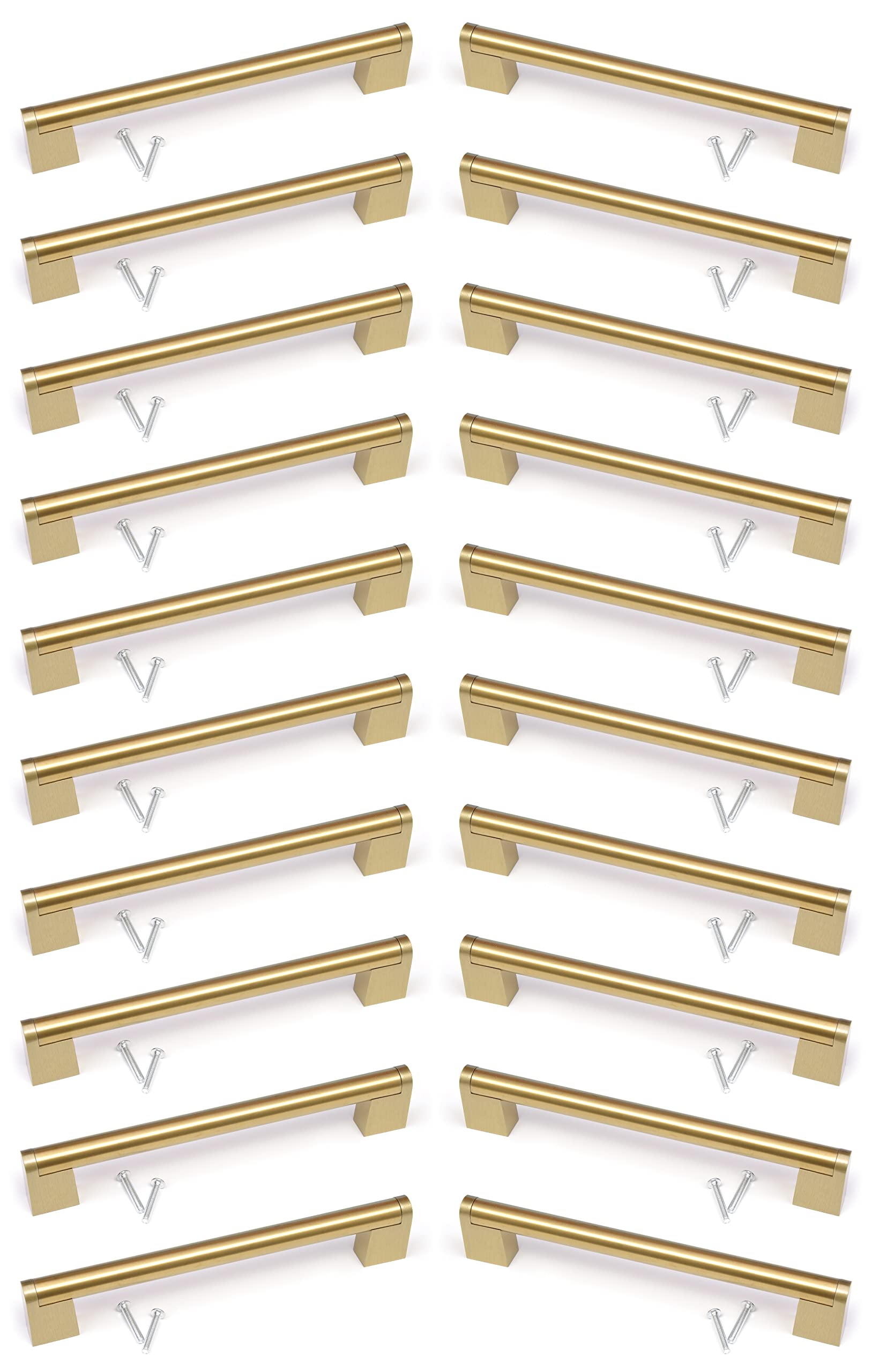 BSM Marketing Gold Finish Kitchen Cupboard Cabinet Boss Bar Door Handle Knob (20, 192mm)