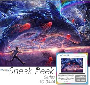 Ingooood- Jigsaw Puzzle 1000 Pieces- Sneak Peek Series- Swim into The Galaxy_ IG-0444 Entertainment Toys for Adult Special Graduation or Birthday Gift Home Decor
