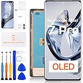 OLED for Google Pixel 7 Pro Screen Replacement for Google Pixel 7 Pro LCD Display GP4BC GE2AE Digitizer Touch Screen Glass Full Assembly with Tools (Black with Frame,Support Fingerprint)
