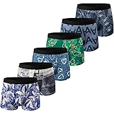 HUOPAOSHUO men's printed flat cornered underwear comforttable Moisture Wicking boxer-briefs six pack