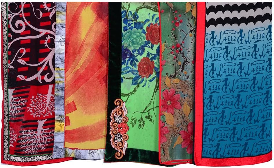Lot of 5 Indian Sari Semi Georgette Multicolor Designer Sari Printed Embroidered Fabric Wholesale Saree