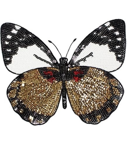 Pink Monarch Butterfly Iron-On Patch – Embroidered Applique For Crafts & DIY - View #2