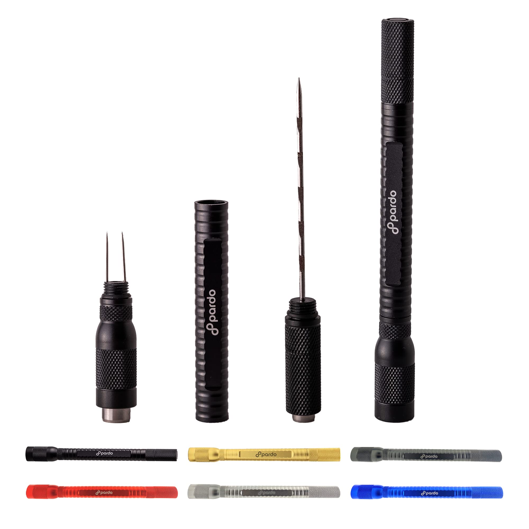 Pardo Cigar 4-in-1 Hole Punch, Black, Cigar Cutter, Punch Tool, Draw Enhancer, Nubber - Cigar Accessories for Men