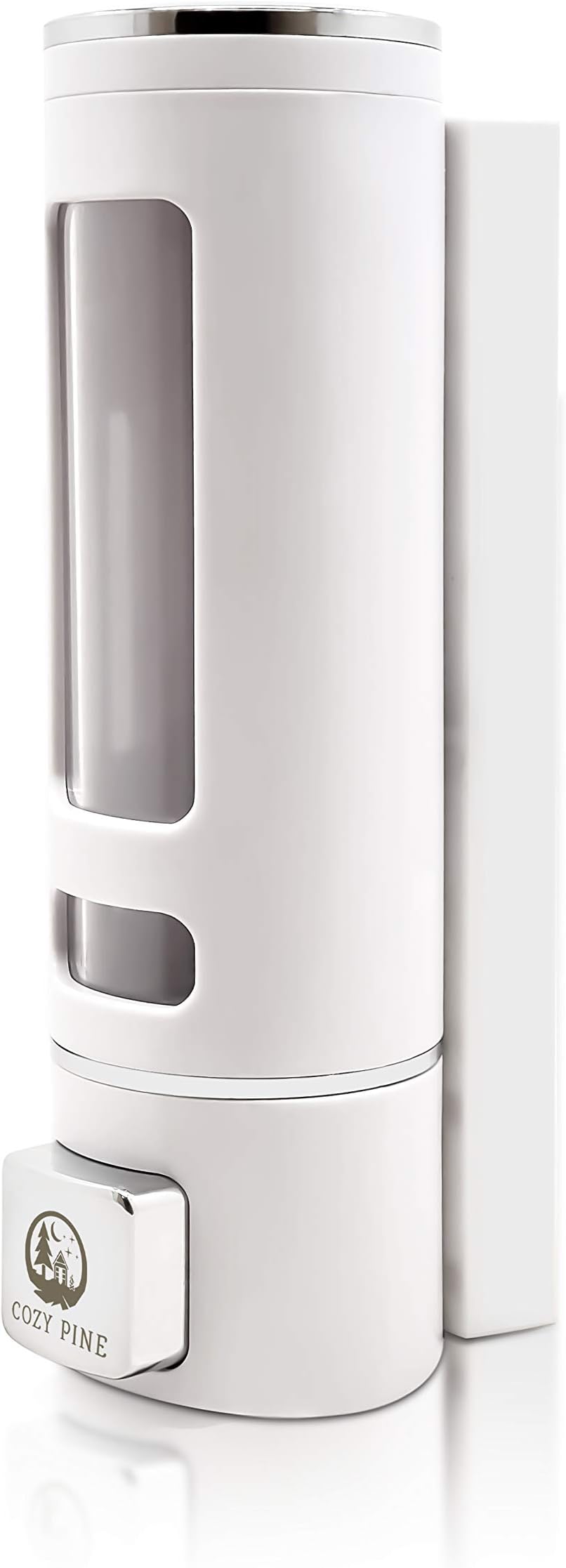 Cozy Pine 400ml Manual Wall Mount Soap Dispenser, Hand Gel Dispenser for Kitchen, Bathroom, Home Office, Hotel, Commercial Buildings (White)