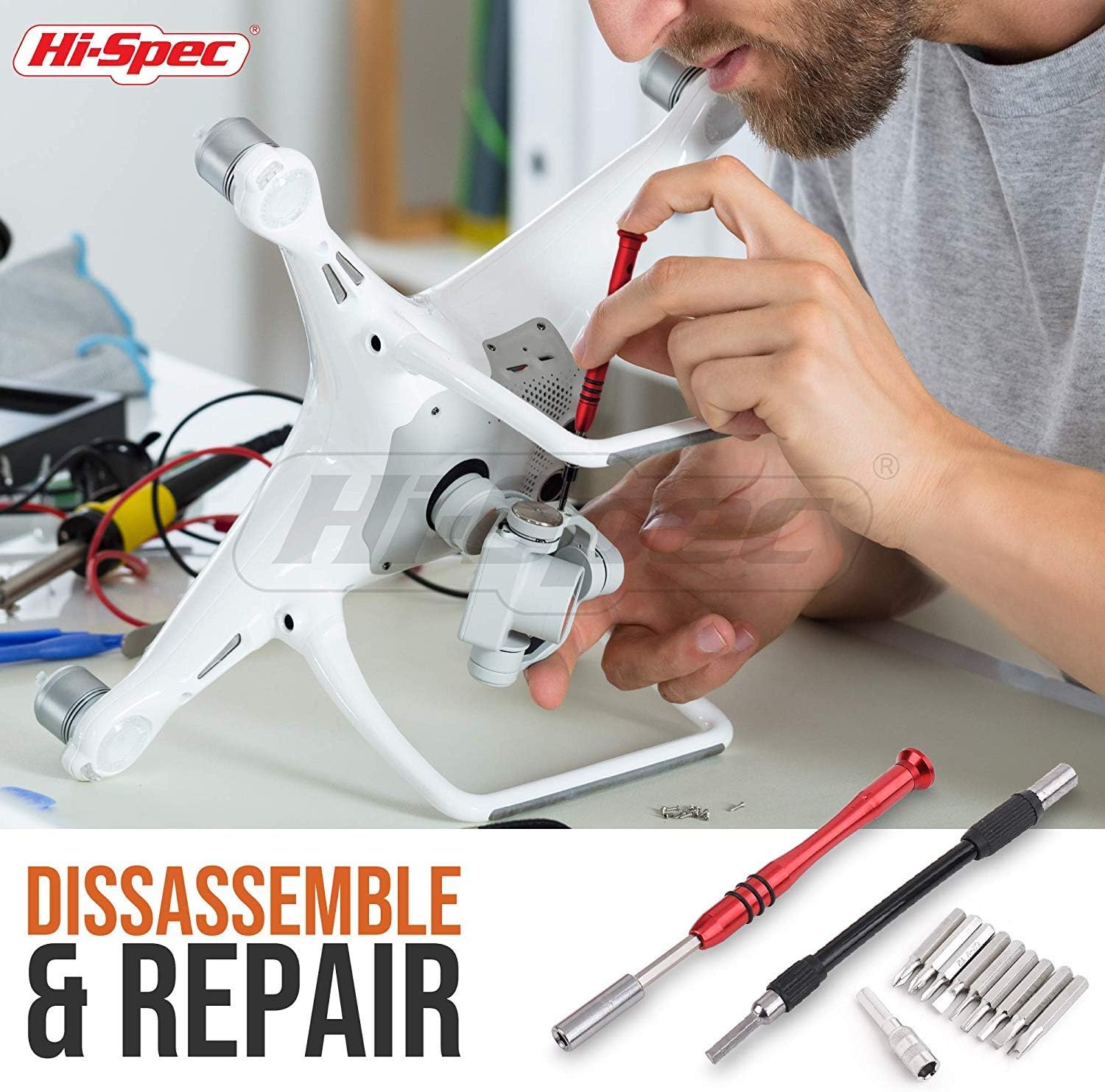 Hi-Spec 108 Piece Repair & Opening Tool Kit Set With Precision Screw Driver Bits For Android Mobile Cell Phones, iPhones, Macbooks, Laptops, Notebooks, Video Game Consoles & Electronic Gadgets: Home Improvement