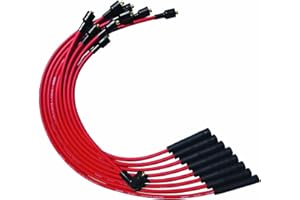 Moroso 52056 Ultra Series Red Spark Plug Wires, Mopar Chrysler Early 273/318/340/360, Straight Plug Ends, Straight Distributo