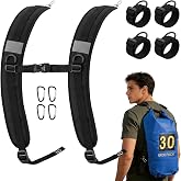Prelineva Backpack Straps Replacement, Adjustable Padded Shoulder Straps with 4 Metal Hooks, 4 Noly Straps &amp; D Hooks, Oxford Cloth Replacement Straps for Backpack, Dry Bag, Sprayer