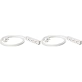 Amazon Basics Rectangular Indoor Extension Cord Power Strip, 3-Prong, Flat Plug, Grounded - 13 Amps, 1625 Watts, 125 VAC - 2-