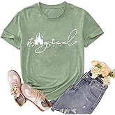 Magical Shirt for Women Magic Kingdom Tshirt Cute Castle Graphic Tees Family Vacation Shirts Short Sleeve Casual Tops