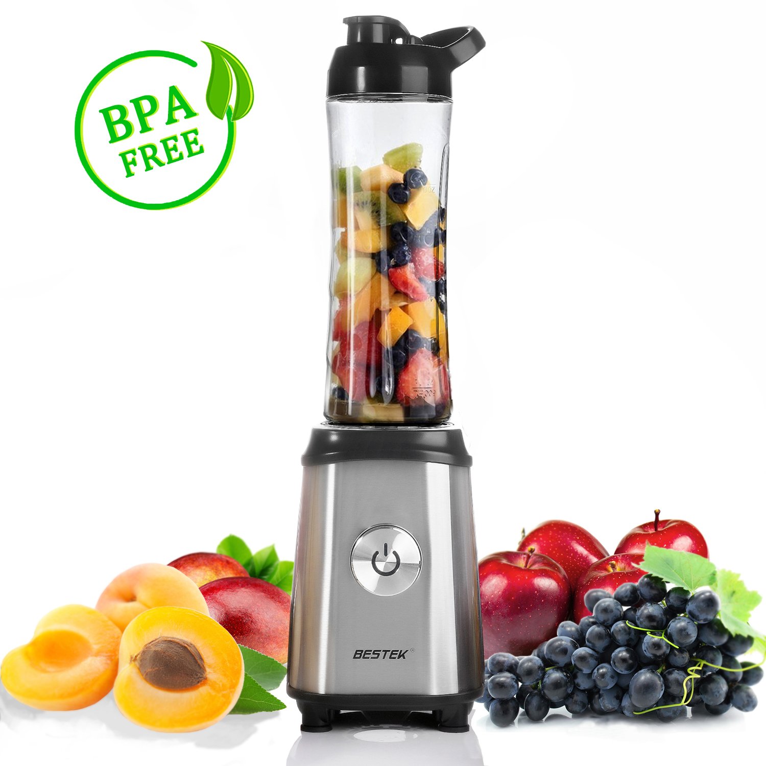 Batidora De Vaso BESTEK W Licuador Portátil Acero Inoxidable Mini Batidora Para