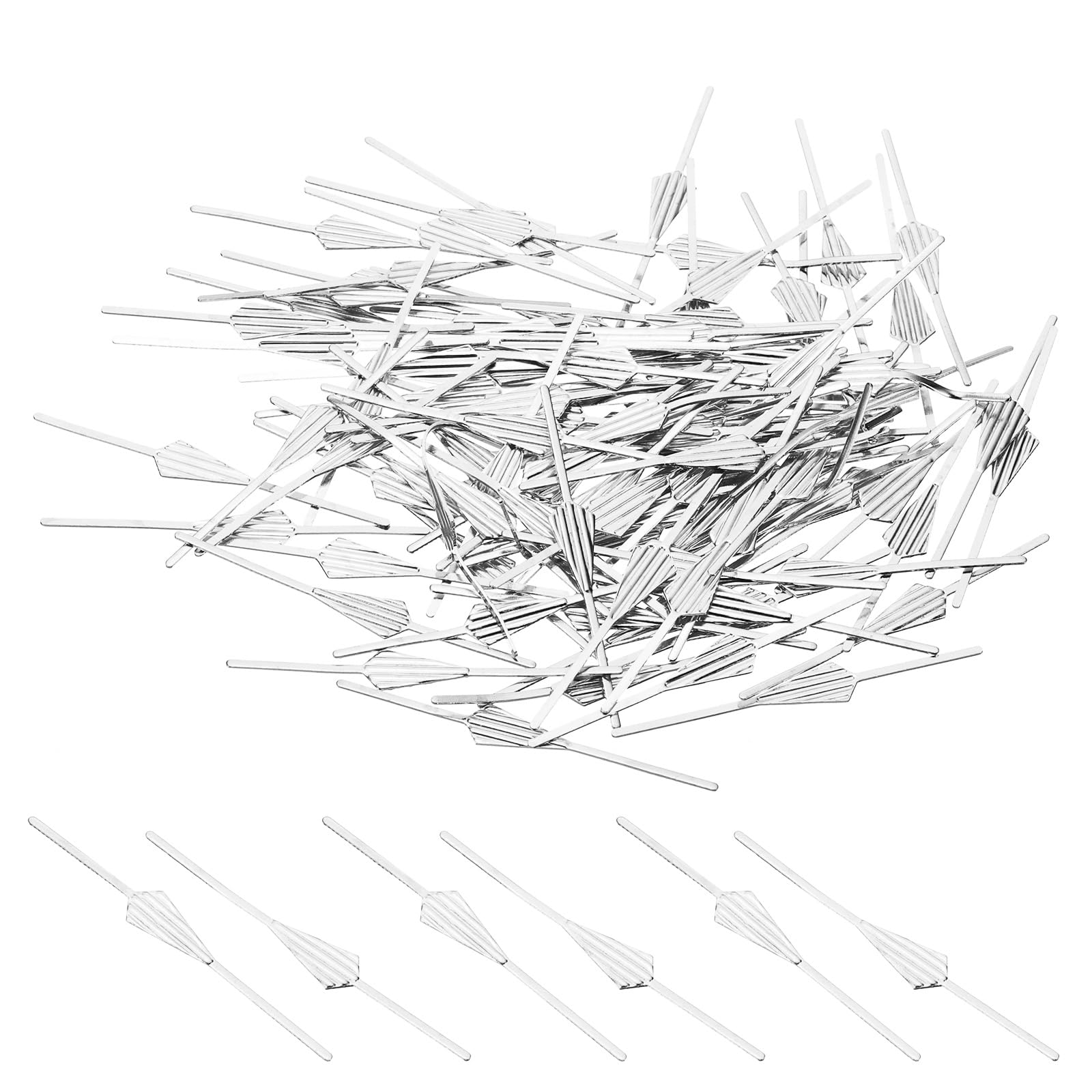 PATIKIL 45mm/1.77" Chandelier Bow Tie Clips, 200Pcs Copper Chandelier Connectors Clips for Fastening Crystals Parts, Chandelier Replacements, Chrome