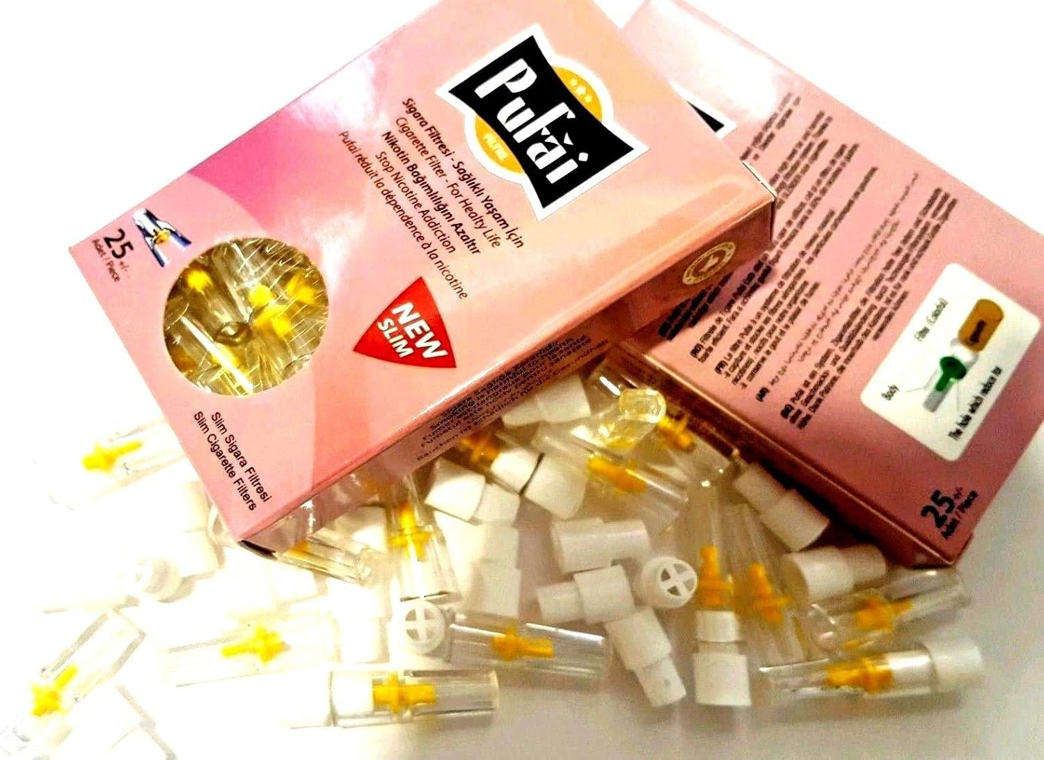 Pufai Slim Cigarette Filters Tar Blocker Compatible 5mm 6mm 25 Pieces 1 Box Rose - Image 3