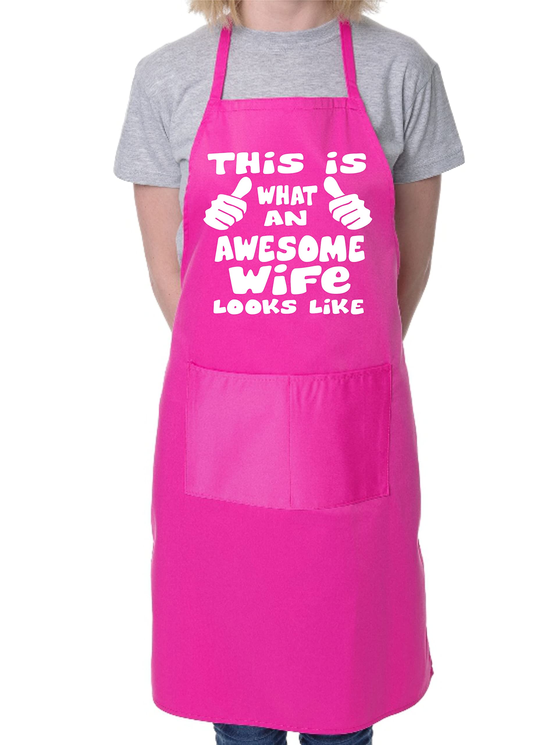 Print4U This is What Awesome Wife BBQ Cooking Funny Novelty Apron Pink