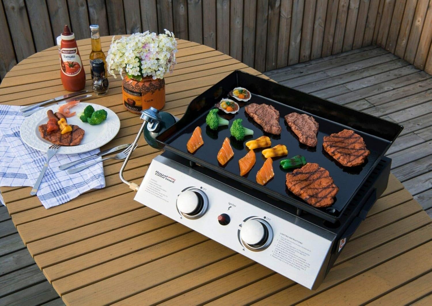 review Gourmet Outdoor Camping Portable 2 Burner Propane Gas Grill Griddle | Jabbka Holdings