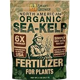 Organic Sea-Kelp Fertilizer for Plants, 2oz Makes 50 Gallons | North-American Cold-Water Maine Harvested Bioactive Trace Minerals Seaweed Plant Fertilizer NPK: 0-0-18. By Smart Grower