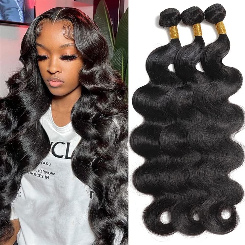 Vallbest 10A Brazilian Body Wave Human Hair 3 Bundles 18 20 22 Inch 100% Unprocessed Brazilian Virgin Human Hair Weave Bundles Body Wave Hair Extensions Natural Color for Black Women — image 1