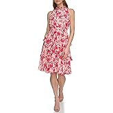 Eliza J Womens Halter Neck Smocked Dress with Tiered Skirt