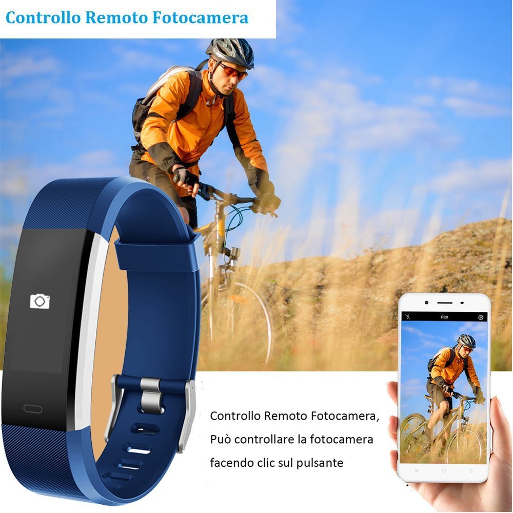 YAMAY Smartwatch Braccialetto Fitness Activity Tracker Smart Watch Android iOS Orologio Cardiofrequenzimetro da Polso Contapassi Calorie Notifiche Sport Donna Uomo Bambini per Samsung Xiaomi Huawei