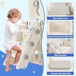 Arlopu Swing Slide for Kids, 6 in 1 Slide Climber
