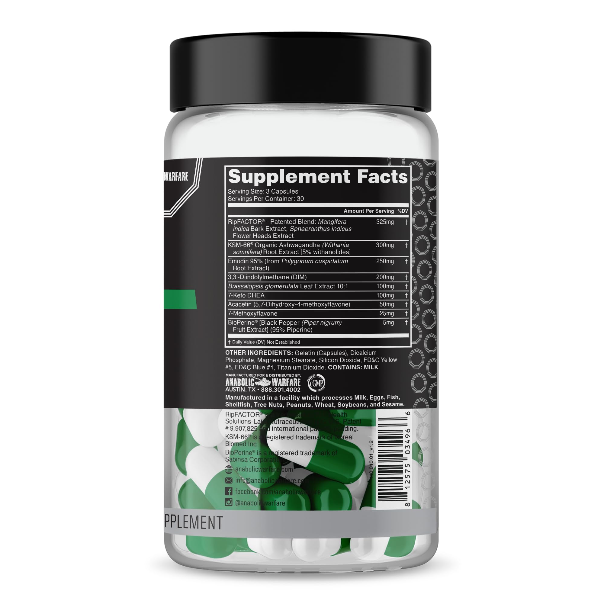 Anabolic Warfare Project Cuts, Body Recomposition, Muscle Definition, Stimulant-Free, Made with Botanicals* (90 Capsules)