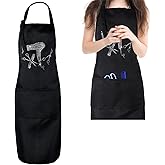SynHHergyx Hair Stylist Apron with 3 Pockets, Hair Cutting Apron with Rhinestone Tools Waterproof Hairdresser Aprons Adjustable Hair Aprons for Stylist, Barber Salon apron for Women and Men