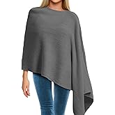 Hercicy Women Ponchos Sweater Solid Knit Versatile Lightweight Shawl Wrap Scarf Cape Poncho Accessories for Women