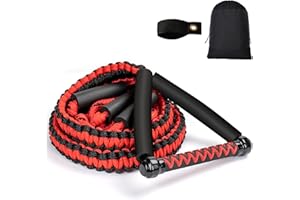 ASVAEVAS 25FT Wakesurf Rope and Handle, 6 Sections Adjustable Floating Surf Tow Ropes, Braid Surf Rope for Wake Surfing, Water Sports