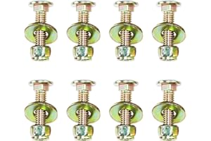 3/8" x 1-1/2" Carriage Bolt of Square Neck and Nylon Lock nut Large Size Washer Assortment Kit by Color Galvanization,Carbon Steel,Grade 2.(8pcs Pack) by metalsuberg