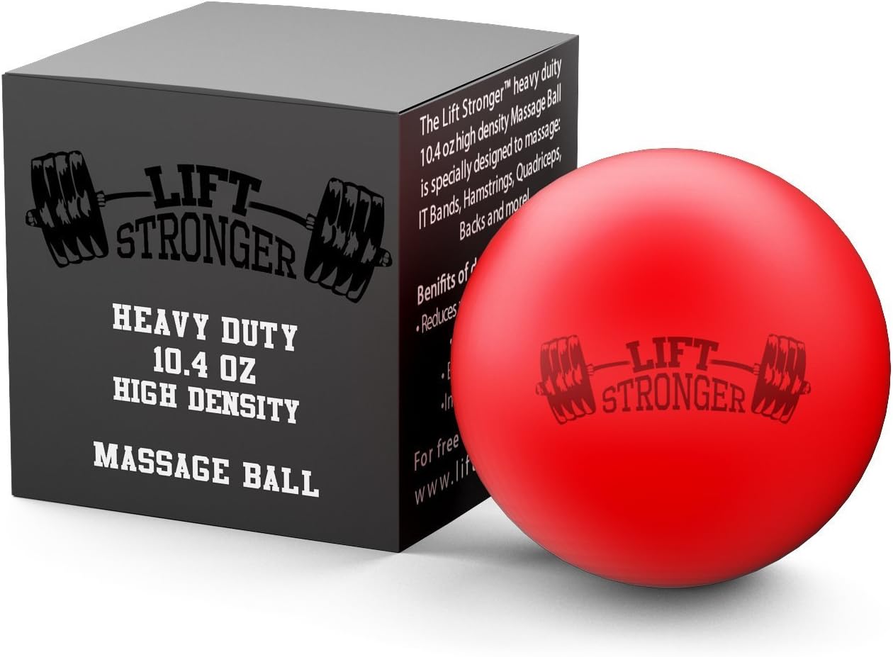 Massage Ball - Trigger Point Mobility Roller for Back, Feet & Body Deep Tissue Self Myofascial Release - Heavy Duty Cross Training WOD and Yoga - Foot Reflexology, Therapy Pain Remover & Sore Muscle Knot Relief Tool by Lift Stronger