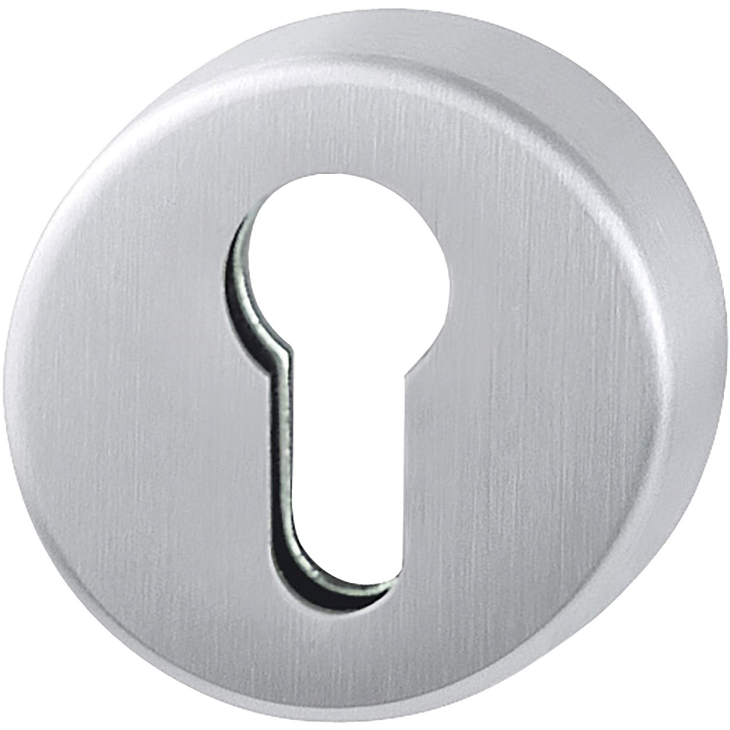 HOPPE 10799485 Inside Round Rosette with PZ Perforation, Profile Cylinder, Front Door, Diameter 52 x 8 mm, Stainless Steel, stainlesssteel, Zylinderrosette rund innen | Edelstahl matt