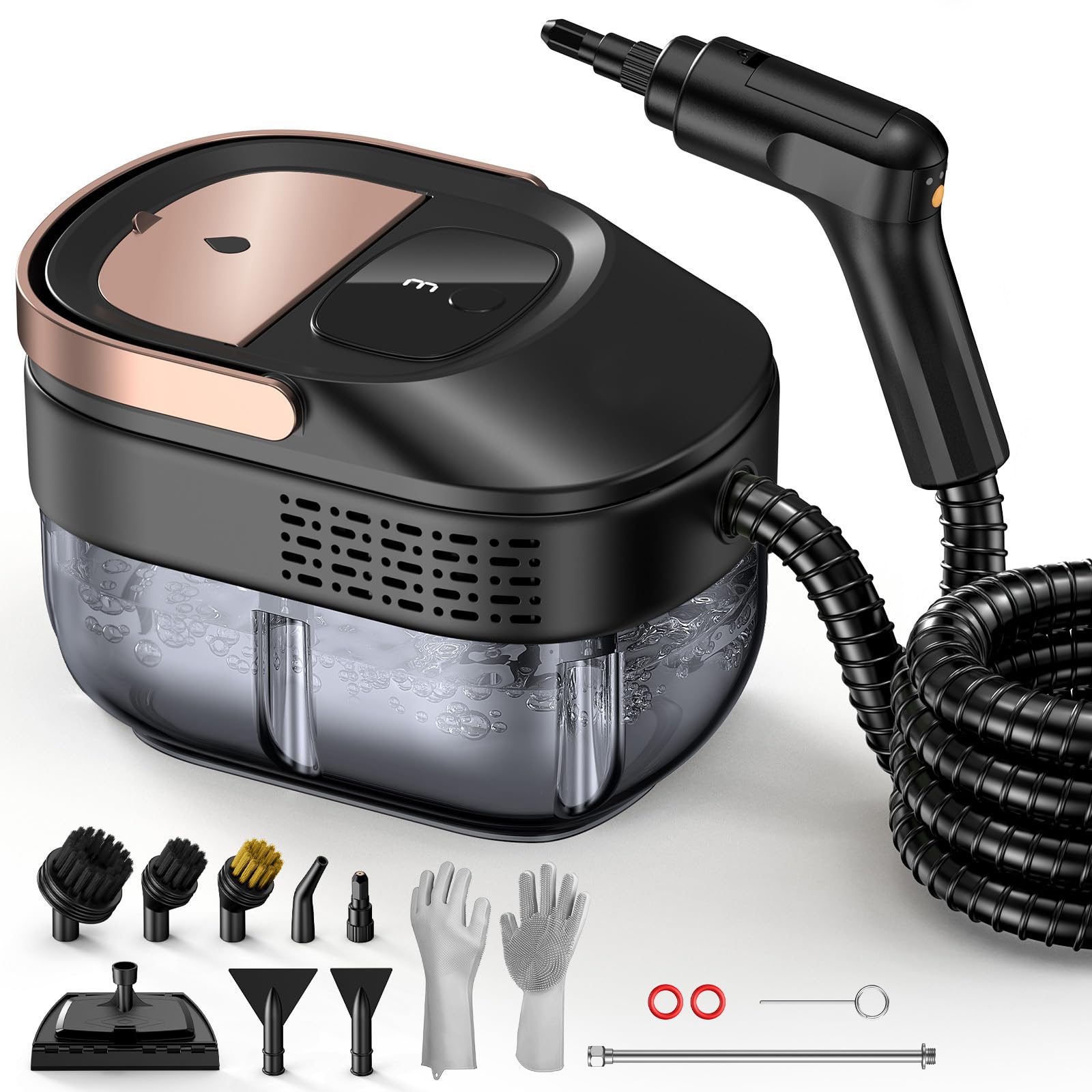 odsd steam cleaner for home & car, 15s fast heating handheld steam cleaner with 1.6l tank, 3-level p