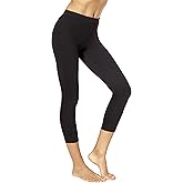 No Nonsense Women's Classic Denim Capri Leggings with Pockets, Comfortable Stretch Pull On Pants
