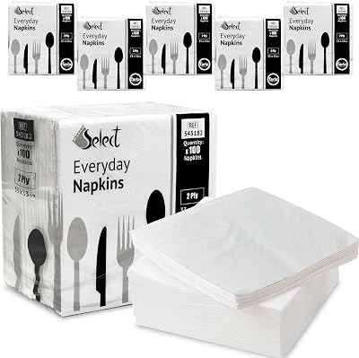 Farla Medical Select White Paper Napkins 2-Ply 6 x 100 Pack Free Dispenser
