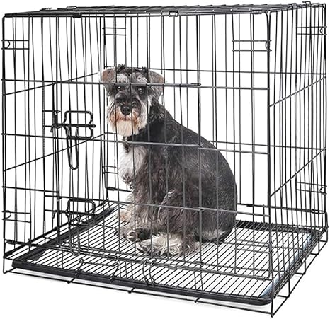 Amazon Co Jp 品質大きなスペース折りたたみ式犬用ケージ 大胆な鉄ワイヤー 換気と換気 リビングルームに適して 寝室 バルコニー 黒 46 30 38 Cm ホーム キッチン