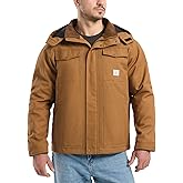 HISEA Winter Work Jackets for Men, Water Resistant Hooded Duck Canvas Coat, Relaxed Fit Insulated Utility Jacket with Pockets