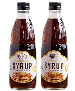 Cracker Barrel Pancake Syrup 12 Fl. Oz Pack Of 2! 100% Pure Natural Syrup! Made From 55% Maple Syrup and 45% Cane Syrup! Great Taste And Delicious Flavor! Perfect For Your Homemade Pancakes!