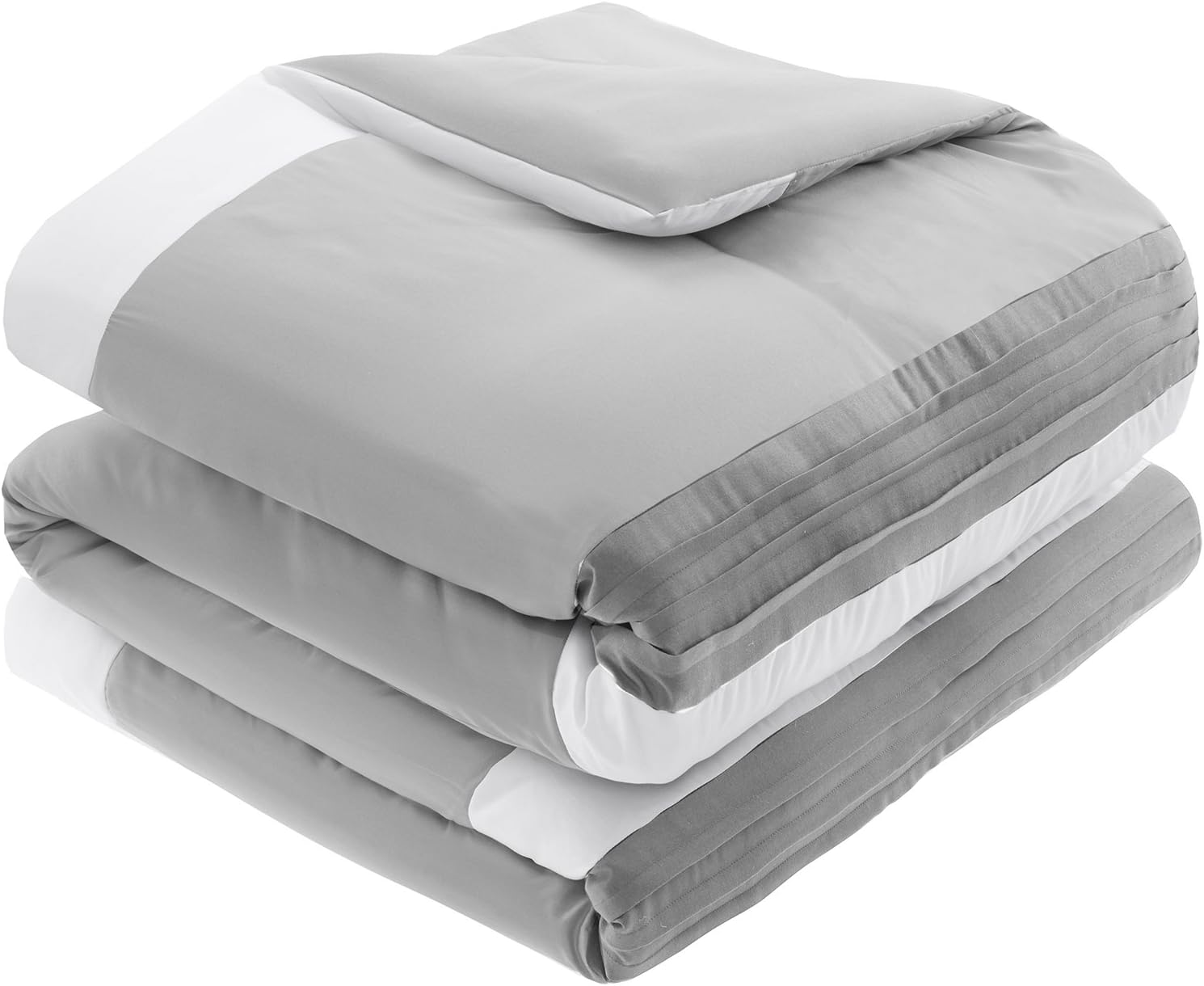 Comfort Spaces Malcom 7 Piece Comforter Set Ultra Soft Microfiber Hypoallergenic Bedding, Queen, Grey: Home & Kitchen