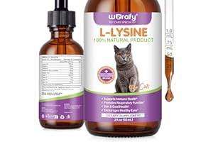 L-ysine Supplement for Cats - Immune Support - 60ML Lysine for Feline Respiratory, Sneezing, Runny Nose, Eye Function - Roast