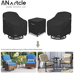 ANartcle 3 Pieces Patio Bistro Sets Cover,600D