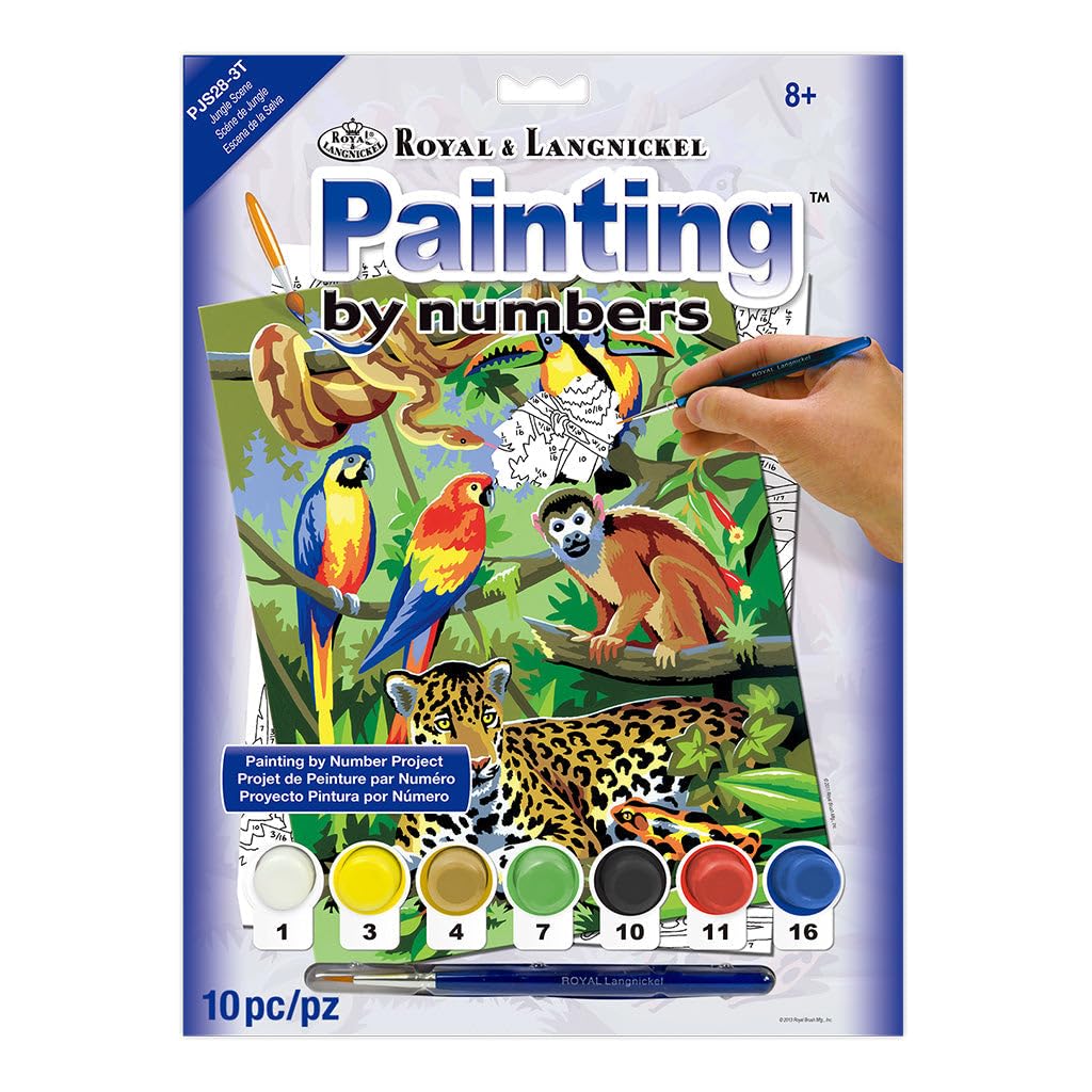 Royal & Langnickel Painting by Numbers A4 Size Jungle Scene Designed Painting Set