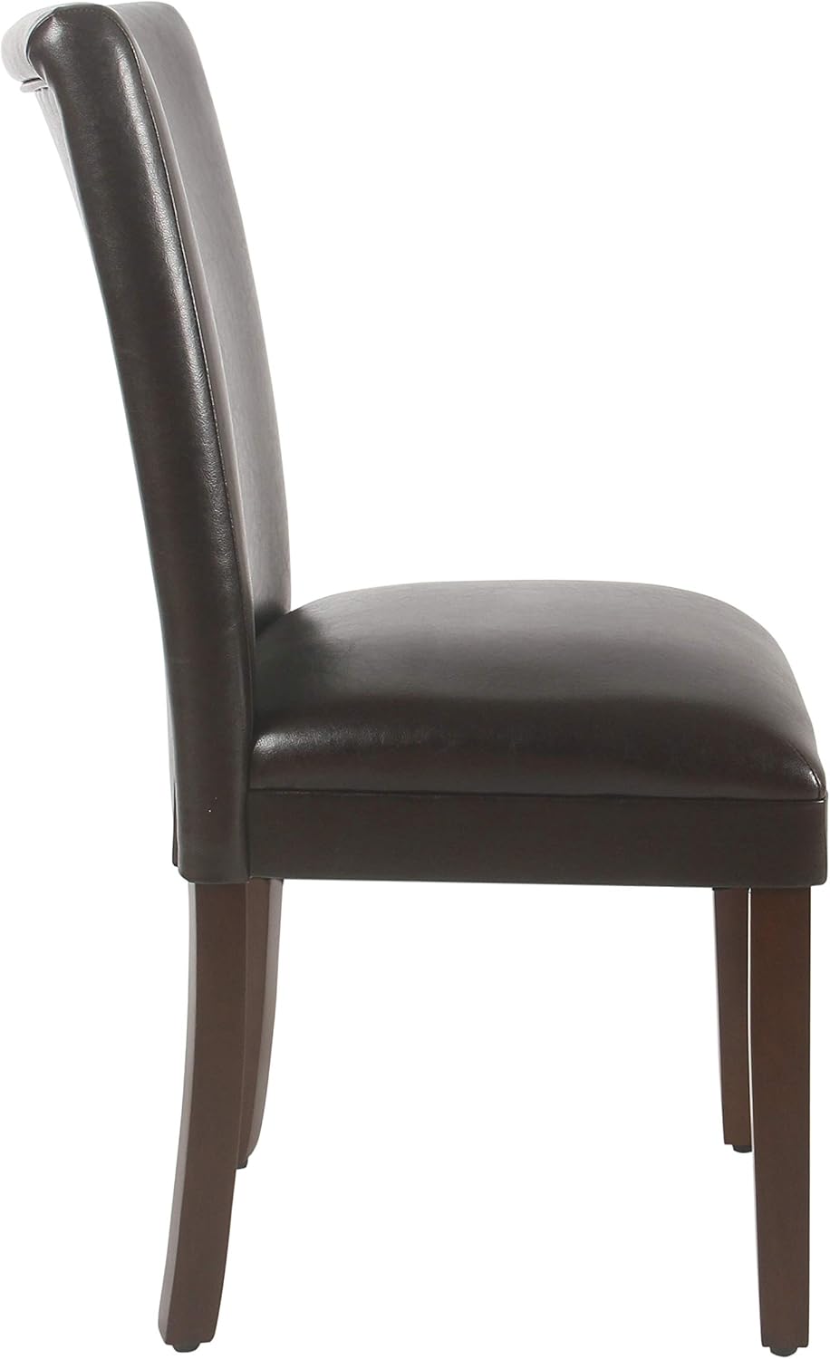 HomePop Parsons Upholstered Accent Dining Chair, Set of 2, Dark Brown Faux Leather - Chairs