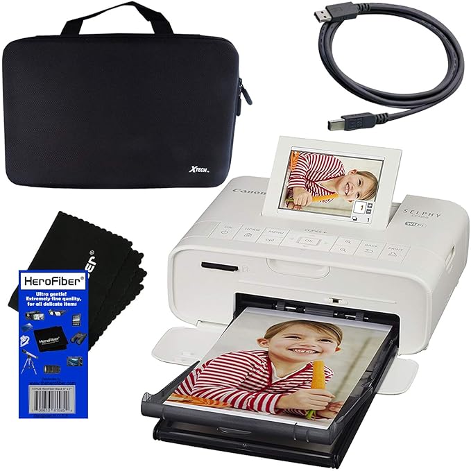 Canon SELPHY CP1300 Wireless Compact Photo Printer (White) + Xtech Custom Hard