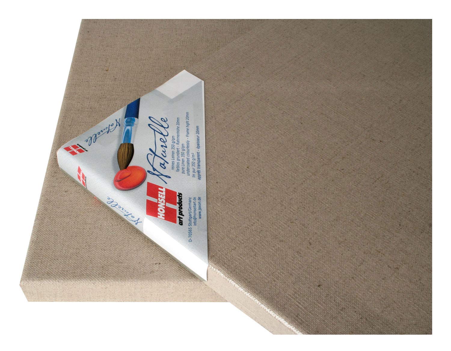 Honsell 18115 Natural Stretcher Frame 100% Pure Linen with Closed Fabric Structure Approx. 10 x 15 cm Stapled on Back on Pine Frame