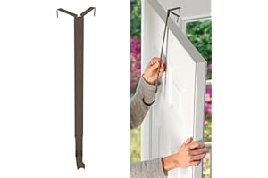 Haute Decor Adapt Adjustable Wreath Hanger, Top & Length Adjustable (Matte Brown) - Over The Door Wreath Hanger for Thick or Thin Doors - Long Door Wreath Hanger Holds up to 10 lbs.