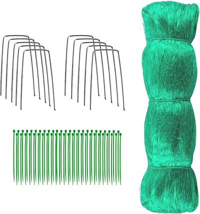Jsdoin Strawberry Netting 4x10m Garden Net with Pegs Ties Pond Protective Mesh