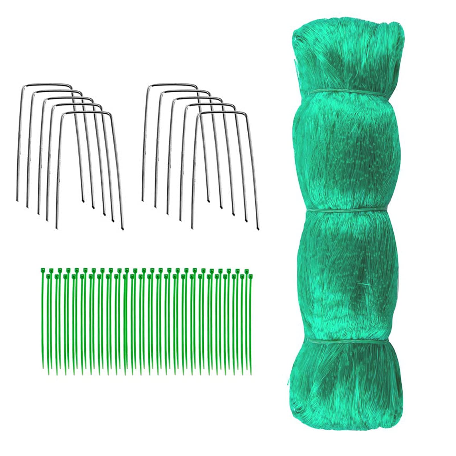 Jsdoin Strawberry Netting, 4x10m Garden Netting for Plants Fruit Patch Grass Seeds Protection Mesh Net with Cable Ties and U-Shaped Garden Pegs, Pond Plant Netting for Protecting