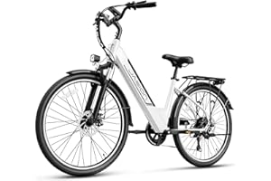 Jasion Roamer/ST Electric Bike for Adults, 26" 528WH Commuter E Bike for Adults, 1200W Peak Motor, 62miles & 28MPH City Cruis